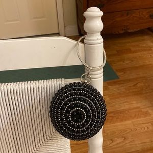 Badgley Mischka spherical beaded clutch.